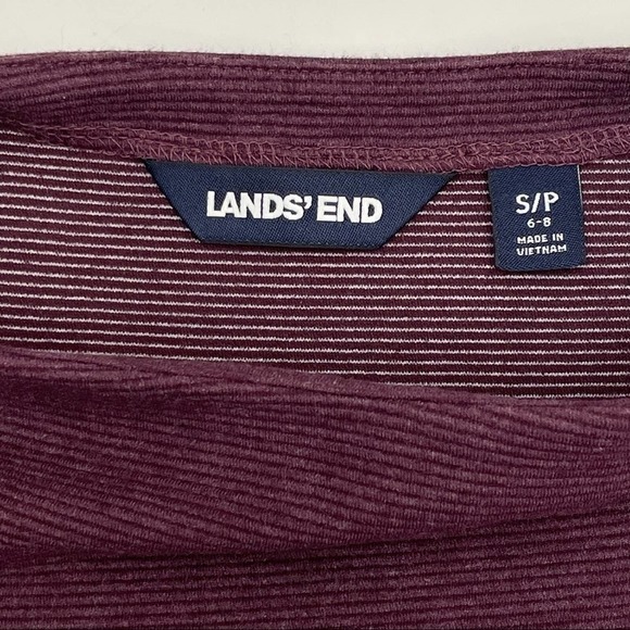 Lands End Women's Burgundy Boatneck Ribbed Knit Three Quarter‎ Sleeve Top - Picture 6 of 7